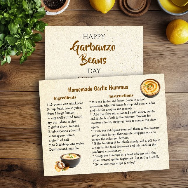 Feliz Día de Garbanzo Bean | Tarjeta 21 de Octubre (Subido por el creador)