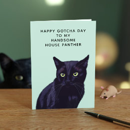 Feliz Día de Gotcha Tarjeta de Cumpleaños Gato Neg