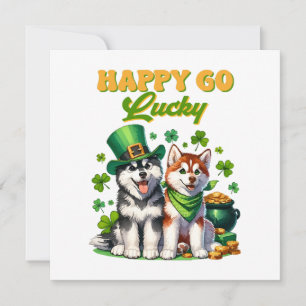 Feliz Día de la Afortunada Afortunada Cute Husky S