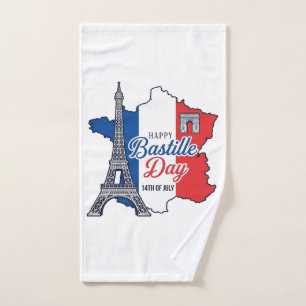 Feliz Día de la Bastilla Francia Mapa Torre Eiffel