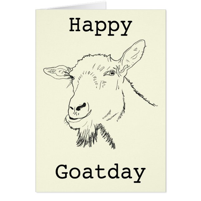 Feliz Día de la Cabra Gracioso Dibujo De Animales  (Frente)