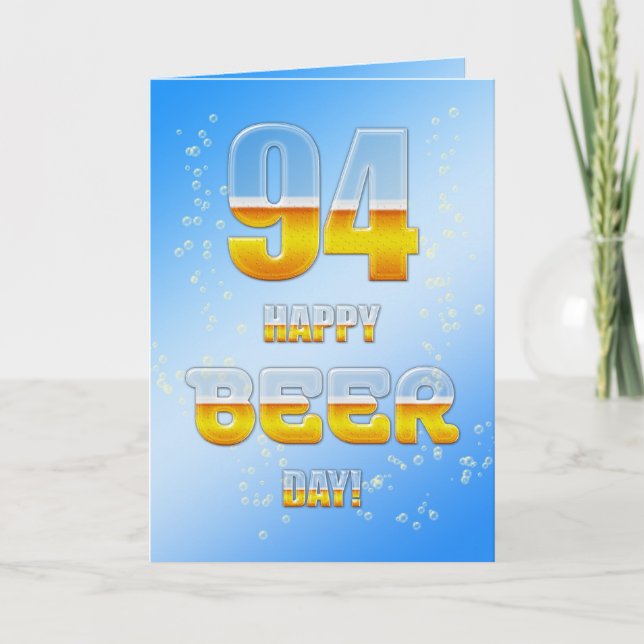 Feliz Día de la Cerveza 94ª tarjeta de cumpleaños (Anverso)