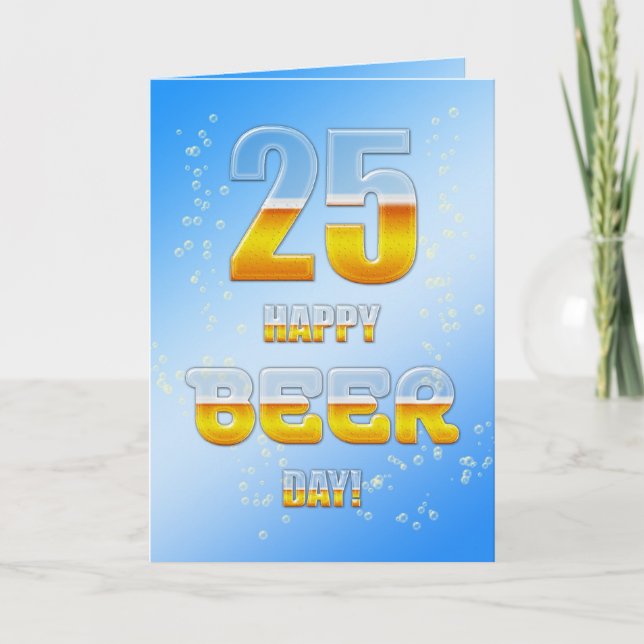 Feliz Día de la Cerveza, tarjeta de cumpleaños 25 (Anverso)