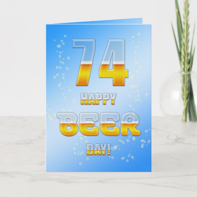 Feliz Día de la Cerveza, tarjeta de cumpleaños 74 (Anverso)