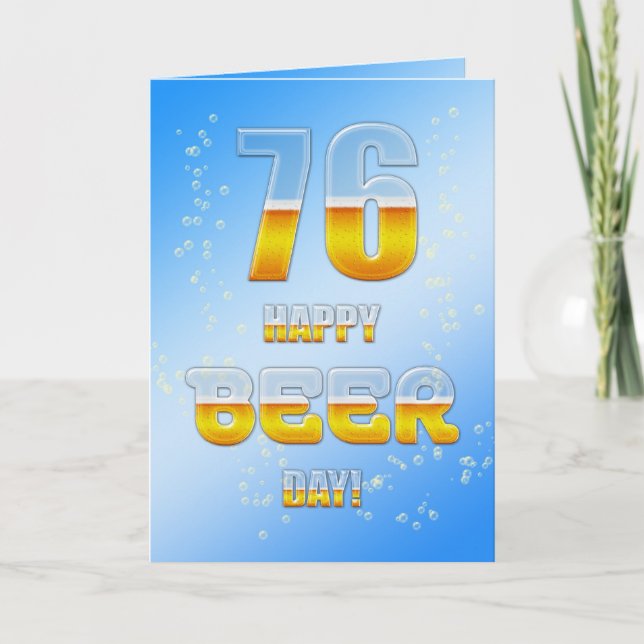Feliz Día de la Cerveza, tarjeta de cumpleaños 76 (Anverso)