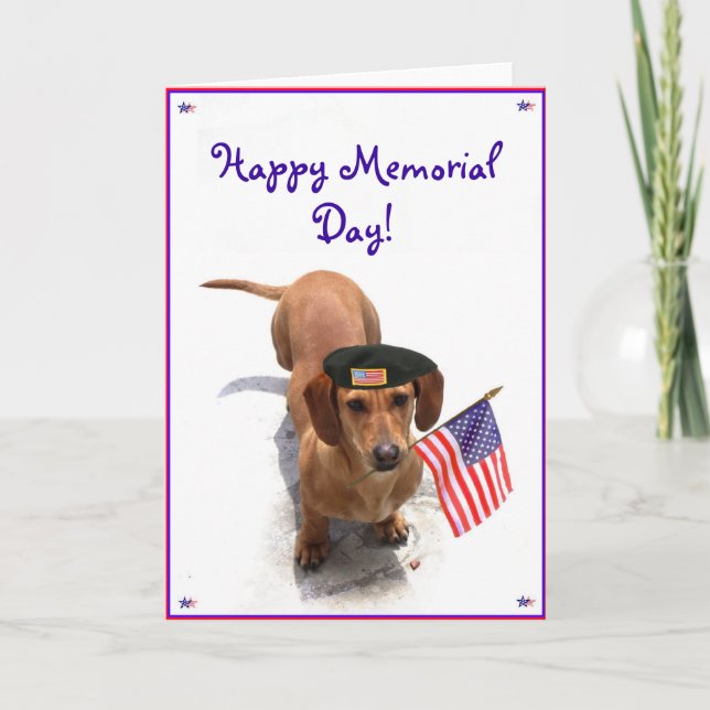 Feliz Día de la Conmemoración de Dachshund tarjeta (Anverso)