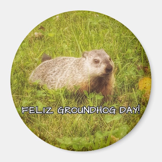 ¡Feliz Día de la Groundhog! imán (Frente)