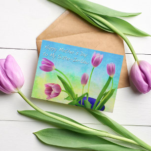 Feliz día de la madre a mi hermana tarjeta de salu