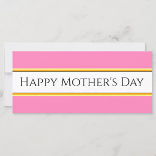 FELIZ DÍA DE LA MADRE Bonito Rayas Blancas Rosadas