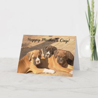Feliz Día de la Madre Boxer cachorros tarjeta de s