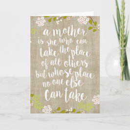 Feliz Día de la Madre Burlap Garden Tarjeta Floral