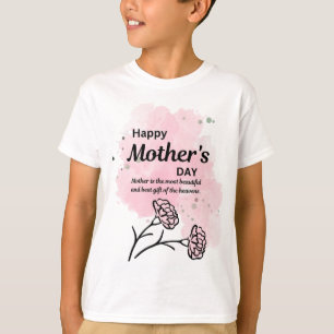Feliz Día de la Madre Camiseta de Niño con Flores