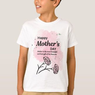 Feliz Día de la Madre Camiseta de Niño con Flores