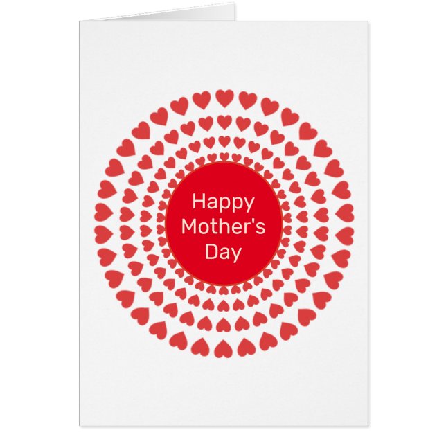 Feliz Día de la Madre Círculo de Corazón Mandala e (Frente)