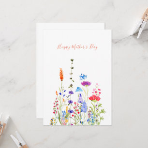 feliz día de la madre colorida tarjeta de flores s
