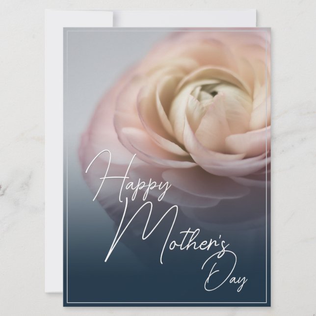 Feliz Día de la Madre con Rosa Rosa Grande (Anverso)