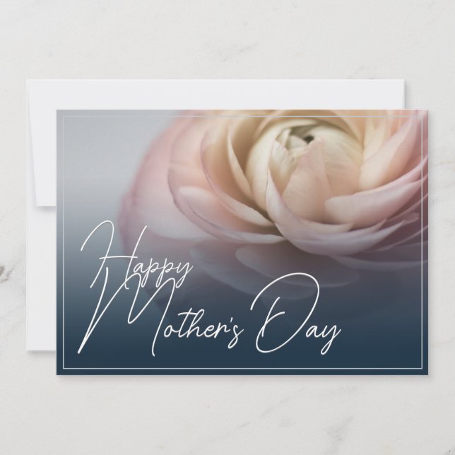 Feliz Día de la Madre con Rosa Rosa Grande (Anverso)
