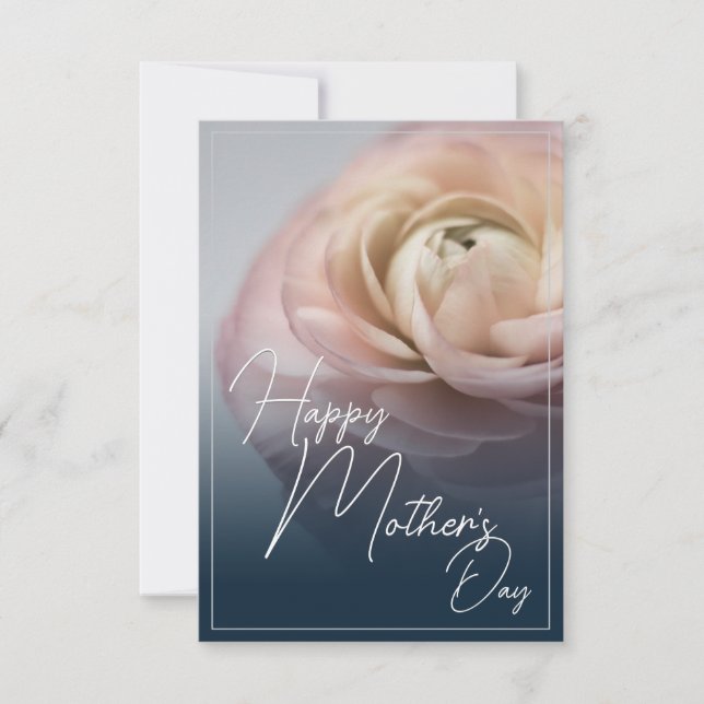 Feliz Día de la Madre con Rosa Rosa Grande (Anverso)