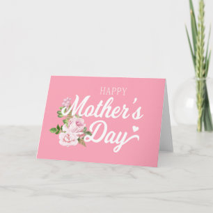 Feliz Día de la Madre con Rosas Rosadas Tarjeta