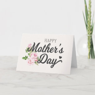 Feliz Día de la Madre con Rosas Rosadas Tarjeta