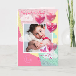 Feliz día de la madre con tarjeta de fotos de plan