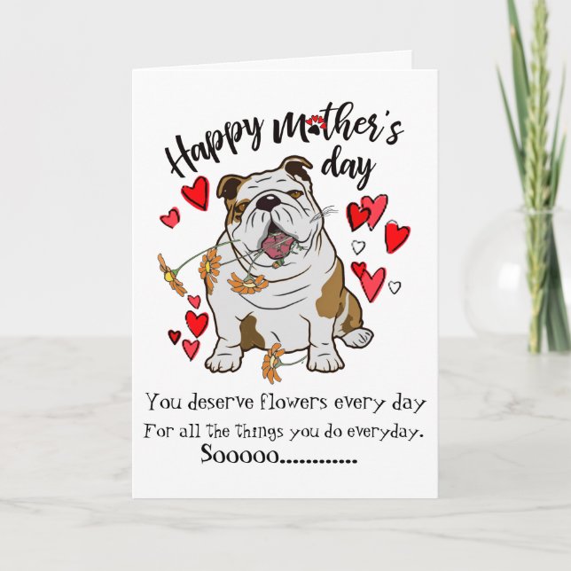 Feliz Día de la Madre de tu tarjeta de perro Bulld (Anverso)