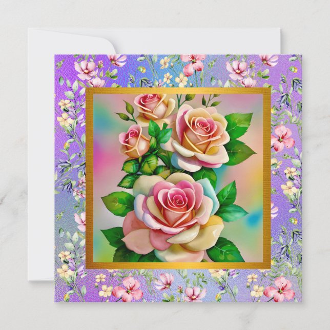 Feliz Día de la Madre Elegante Tarjeta de Rosa de  (Anverso)