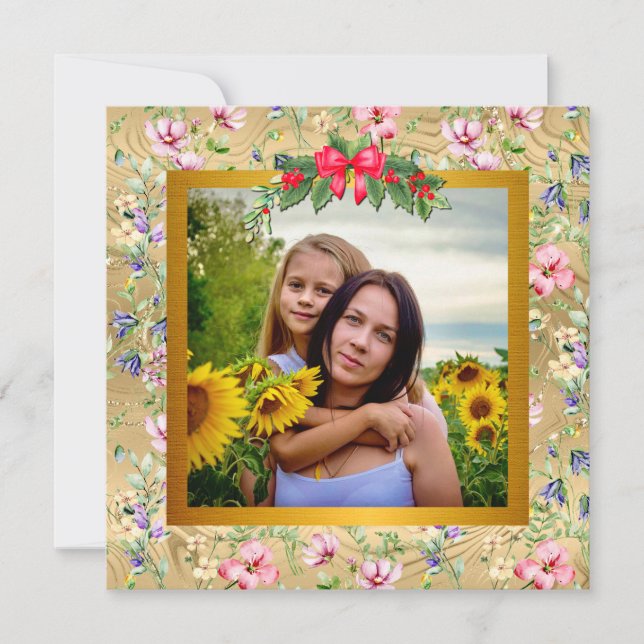 Feliz Día de la Madre Elegante tarjeta fotográfica (Anverso)