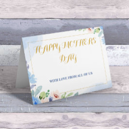 feliz día de la madre eliganta blanca y azul simpl