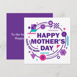 Feliz Día de la Madre Estilo Retro Te Amo Mamá