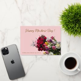 Feliz Día de la Madre, hermosas flores y oro