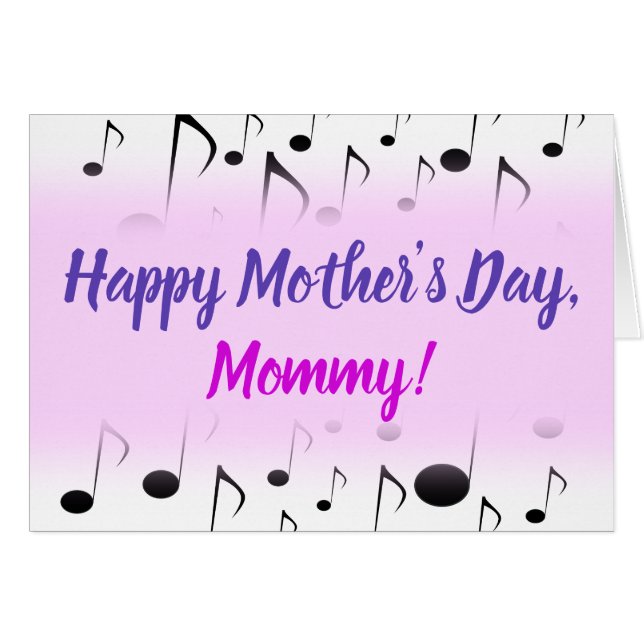 "Feliz Día de la Madre" + muchas notas musicales (Anverso (Horizontal))
