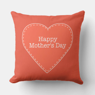 Feliz Día de la Madre Naranja Cojines decorativos 