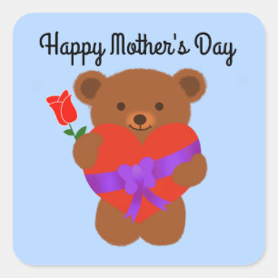 Feliz Día de la Madre Oso de peluche #1 Pegatinas