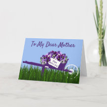 Feliz Día de la Madre Pansies tarjeta de felicitac
