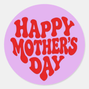 Feliz Día de la Madre Pegatina Clásica Redonda