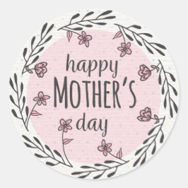 Feliz Día de la Madre Pegatina Redonda Clásica