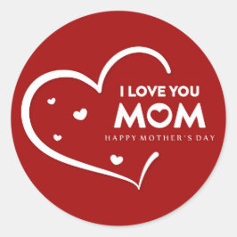 Feliz Día de la Madre Pegatina Redonda Clásica