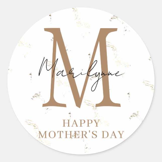 Feliz Día de la Madre Pegatinas de Monograma Moder (Anverso)