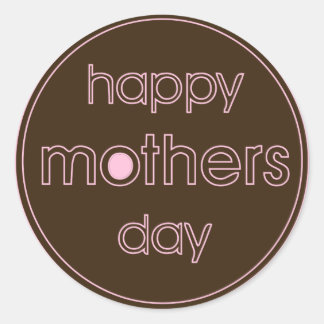 Feliz Día de la Madre Pegatinas - Diseño marrón y 