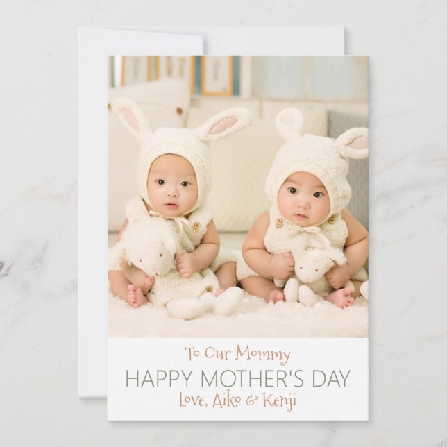 Feliz Día de la Madre Personalizado foto tarjeta d (Anverso)