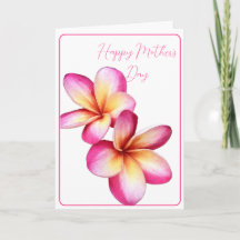 Feliz Día de la Madre Plumeria Tarjeta de Nota ple