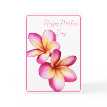 Feliz Día de la Madre Plumeria Tarjeta de Nota ple