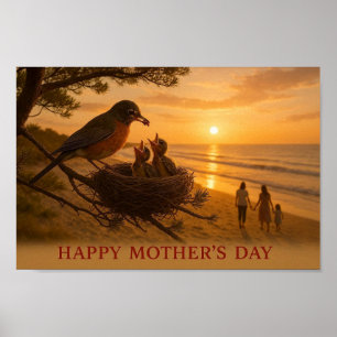 Feliz Día de la Madre Póster Costero Arte de la Pu