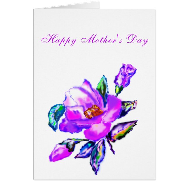 Feliz Día de la Madre Rosa púrpura (Frente)