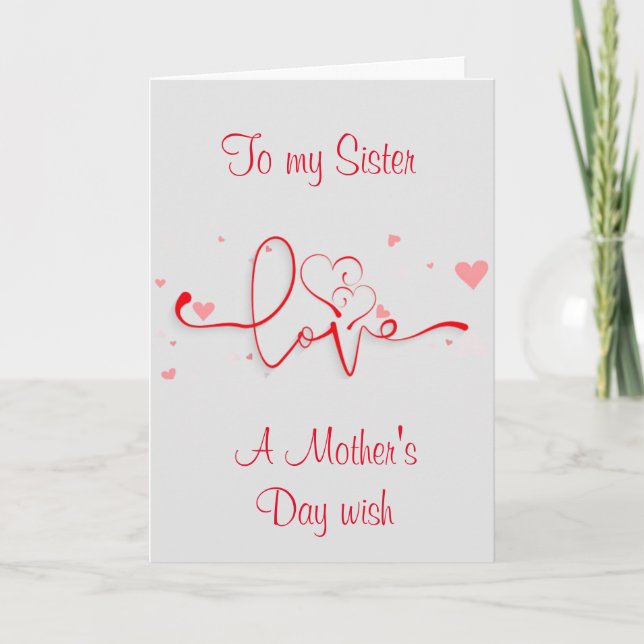 FELIZ DÍA DE LA MADRE **SISTER** TARJETA DEL DÍA D (Anverso)