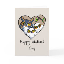 Feliz Día de la Madre Tarjeta de Corazón Nido