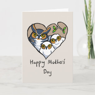 Feliz Día de la Madre Tarjeta de Corazón Nido