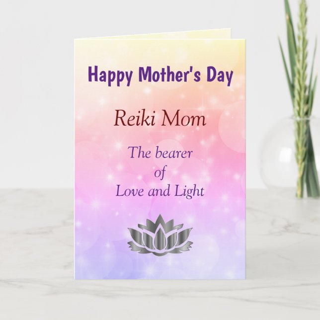 Feliz Día de la Madre Tarjeta de diseño Reiki para (Anverso)