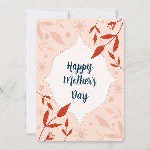 Feliz día de la madre tarjeta de flor rosa